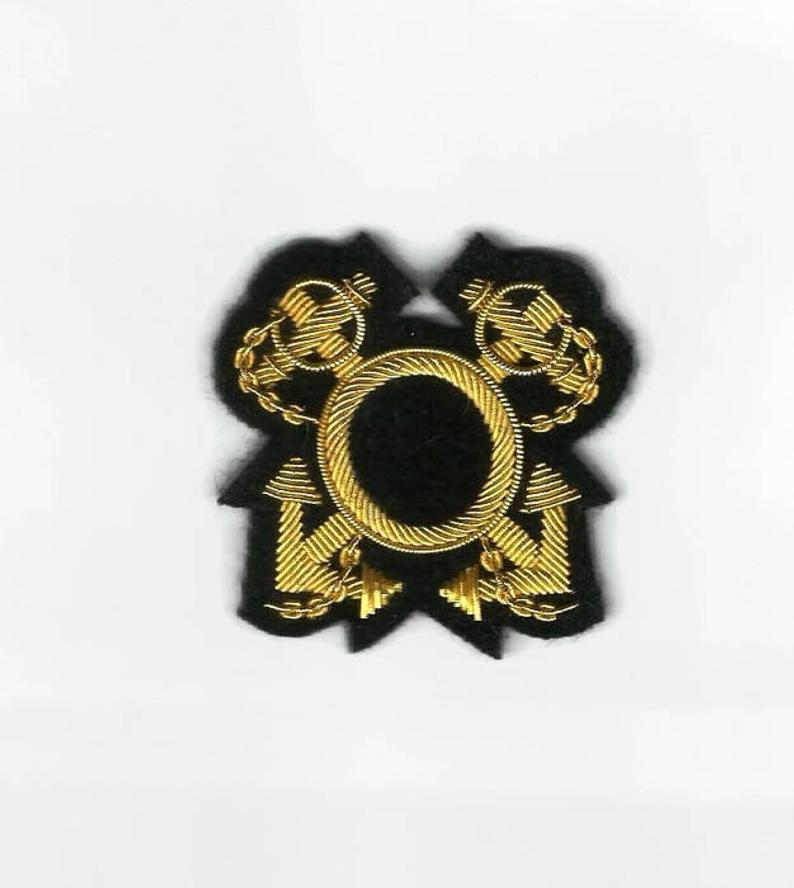 Crossed Anchors bullion wire embroidered badge patch